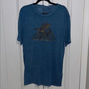 Lucky Brand Blue Short-Sleeve Tee with Motorcycle Fox Graphic